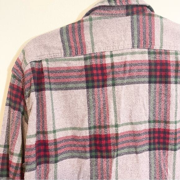 Merona Men's Red Flannel Plaid Collared Cuffed Long Sleeve Button-Up Shirt XL - Picture 4 of 13